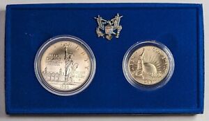 1986 S Statue of Liberty Silver and Clad 2 Piece Proof Set