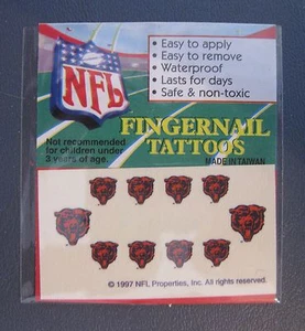CHICAGO BEARS TATUAJES EN UÑAS NUEVOS EN PAQUETE LICENCIA NFL - Imagen 1 de 2