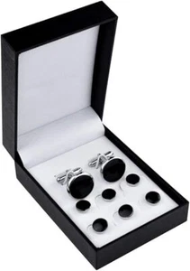 Tuxedo Studs and Cufflinks Set, Mens Cufflinks and Cuff Studs Set Cuff Links Sta - Picture 1 of 2