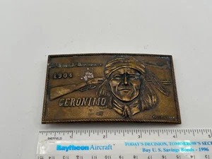 Vintage St. Louis, MO Exposition 1904 Geronimo Minted Brass England Belt Buckle - Picture 1 of 4