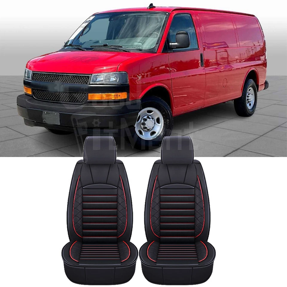 For Chevrolet Express 2500 3500 Red 2Pcs Car Seat Covers Front Full Set Cushion Foto 1 de 4