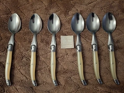 6 cucharas sopera Jean Dubost LAGUIOLE MARFIL Francia 8 3/8" Foto 1 de 4