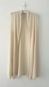 Fahri Cardigan Womens Linen Blend Cream Sleeveless Mid Length Size M - Picture 1 of 10