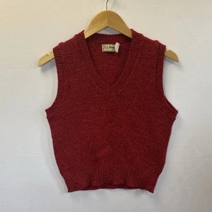 Vintage LL Bean Wool Sweater Vest Women’s Size Small Fits Like XS Red - Picture 1 of 3