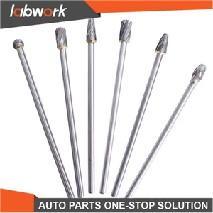 Labwork 6× Rotary Aluminum Cut Burr 6mm 1/4" Shank 150mm Long Reach Carbide Burs - Picture 1 of 9