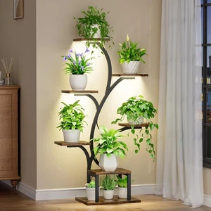 Plant Stand Indoor with Grow Lights, 7 Tiered Indoor Plant Shelf, 49" Corner Pla - Picture 1 of 7