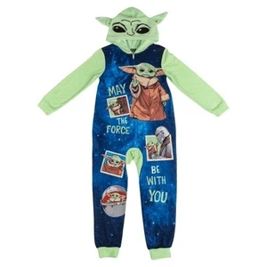 Star Wars Baby Yoda Boys Pajamas One Piece Hooded Blanket Sleeper 6 - Picture 1 of 1