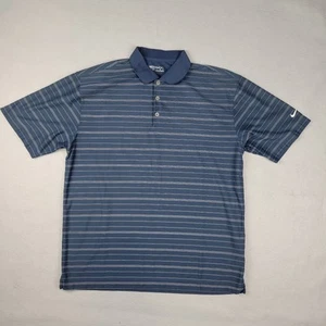 Nike Shirt Mens Large Golf Polo Short Sleeve Dri Fit Stretch Athletic Striped - Picture 1 of 9