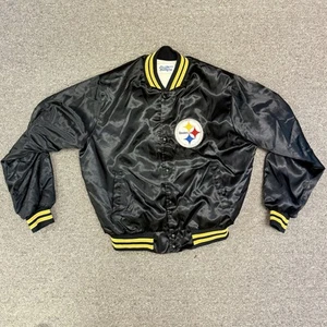 Vintage 1989 Pittsburgh Steelers Chalk Line Satin Bomber Jacket Quilted L USA EXC! - Bild 1 von 12