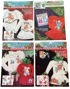 4-Daisy Kingdom No Sew Fabric Applique Santa Bears Angels Christmas Fabric NOS - Picture 1 of 10