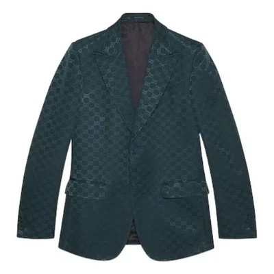 54IT - Blazer Chaqueta Gucci Verde Algodón Faille - Nuevo con Etiquetas 770369 Foto 1 de 4