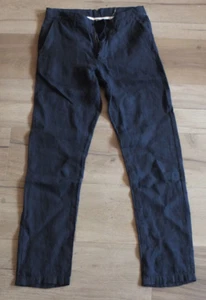 Mng Sustainable Pantalones de Lino Talla It 44 UK/Ee.uu. / Mex 28 Azul Nuevo - Picture 1 of 10