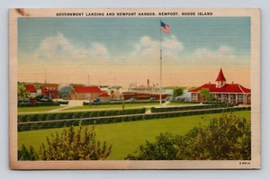 Postal Government Landing y Newport Harbor Newport Rhode Island lino - Imagen 1 de 2