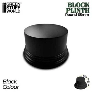 GSW 6.5 cm Round Block Lacquered Black MDF Wood Round Display Plinth - Bild 1 von 1