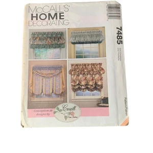 McCalls Home Decorating Window Treatment Curtains Pattern 7485 uncut - Picture 1 of 2