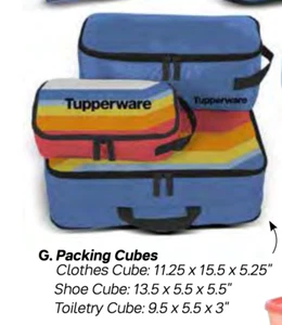 Tupperware Packing Cubes Award 3pc Set Toiletry Clothes Luggage Travel Awards! - Picture 1 of 7