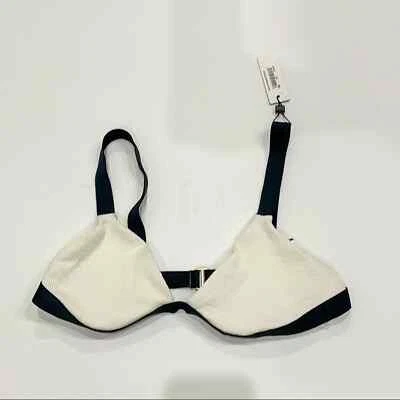 Top triángulo acanalado de dos colores Vitamin A nuevo con etiquetas blanco y negro Foto 1 de 4