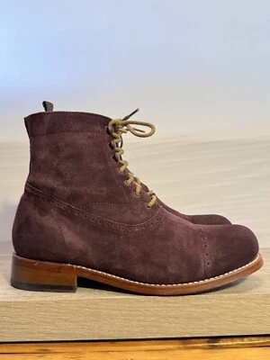 Botas de mujer Labuta Miner Merlot talla 7 hechas a mano en Portugal gamuza encerada Foto 1 de 4