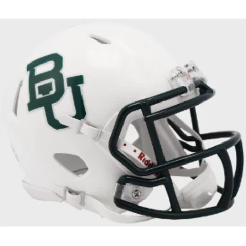Baylor Bears NCAA Mini Speed Football Helmet White Metallic - NCAA Cover