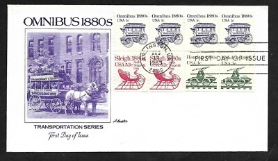 #1897  1c 1880's Omnibus - Artmaster FDC  Coil (4) + #1898 (2) & #1900 (2) - Image 1 of 2