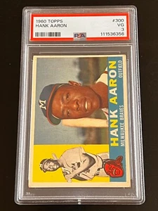 1960 TOPPS #300 HANK AARON PSA 3 NEW GRADED CENTERED HR KING WE COMBIN SHIPPI - Bild 1 von 5