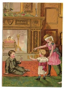 Enfants Jeu - - Chromolithographie sur papier fin (18x12 cm) - Picture 1 of 2