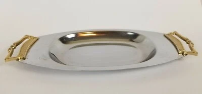 Kromex Rectangular Chrome Serving Tray Holiday Chrome Giftware 14" x 6.50" - Image 1 of 4