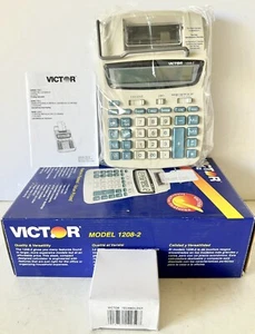 Victor 1208-2 12 Digit Capacity LCD Display 2 Color Serial Printing Calculator - Picture 1 of 11