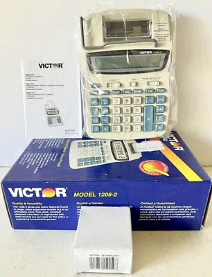 Victor 1208-2 12 Digit Capacity LCD Display 2 Color Serial Printing Calculator - Image 1 of 4