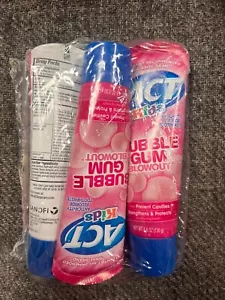 3 New ACT Kids Anticavity Fluoride Toothpaste 4.6 oz Each Bubble Gum Blowout - Picture 1 of 1