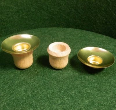 Messingtülle Kerzenhalter Holztülle Lichtertülle für Pyramidenkerzen Ø14mm - Bild 1 von 2