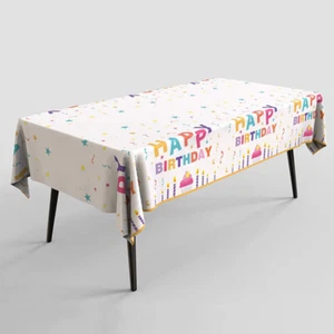 Plastic Table Cloth Birthday Festive Party Wipe PE Oil Waterproof Table Covers - Picture 1 of 13