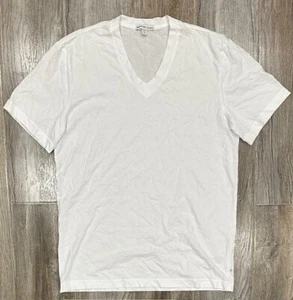Camiseta blanca de manga corta con cuello en V James Perse para hombre - Imagen 1 de 3