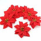 10pcs Silk Artificial Christmas Flower Head Flannel For Home Wedding Decoration