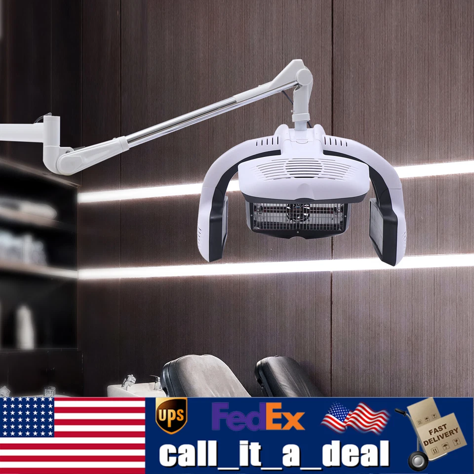 Wall Mounted Infrared Stand Hair Dryer Color Processor Salon 1250W White 110V - Image 1 of 4