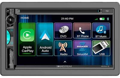 SOUNDSTREAM DOUBLE DIN 7" DVD CD BLUETOOTH APPLE CARPLAY ANDROID AUTO SIRIUSXM - Image 1 of 4