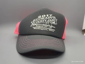 2017 Lorain County Fair, Wellington, Ohio Trucker Hat Snapback Gray,Pink AWESOME - Bild 1 von 5
