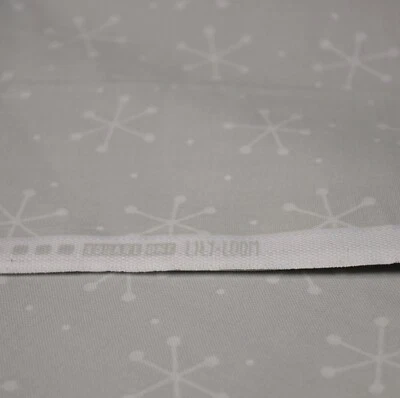 Lily Loom "Square One" Gray Cotton Fabric 1/2 Yd Stars? "Jacks"? - Image 1 of 2