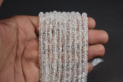 Pietra preziosa quarzo trasparente naturale A++ rondelle lisce perline artigi... - Immagine 1 di 4