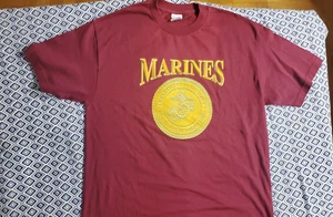 USA Marines T-Shirt Size Large Maroon MARINES - Picture 1 of 10