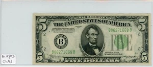 1934A $5 Federal Reserve Note Fr#1957-B in Choice AU Condition B06271669B - Picture 1 of 2