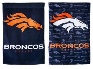Denver Broncos 29" x 43" Two-Sided Suede Glitter Flag - Picture 1 of 1