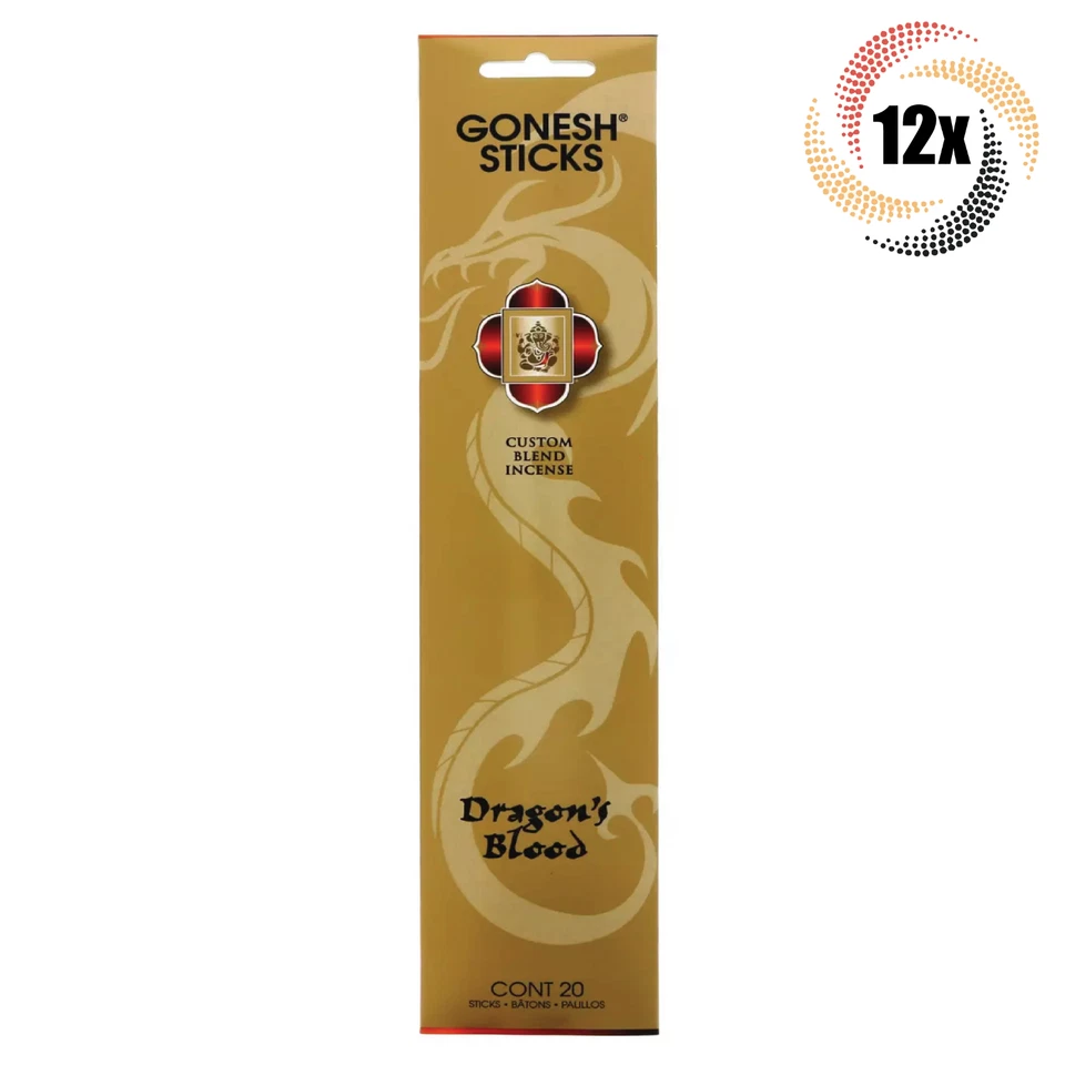 8x Packs Gonesh Extra Rich Gold Dragon's Blood Incense Sticks | 20 Sticks Each