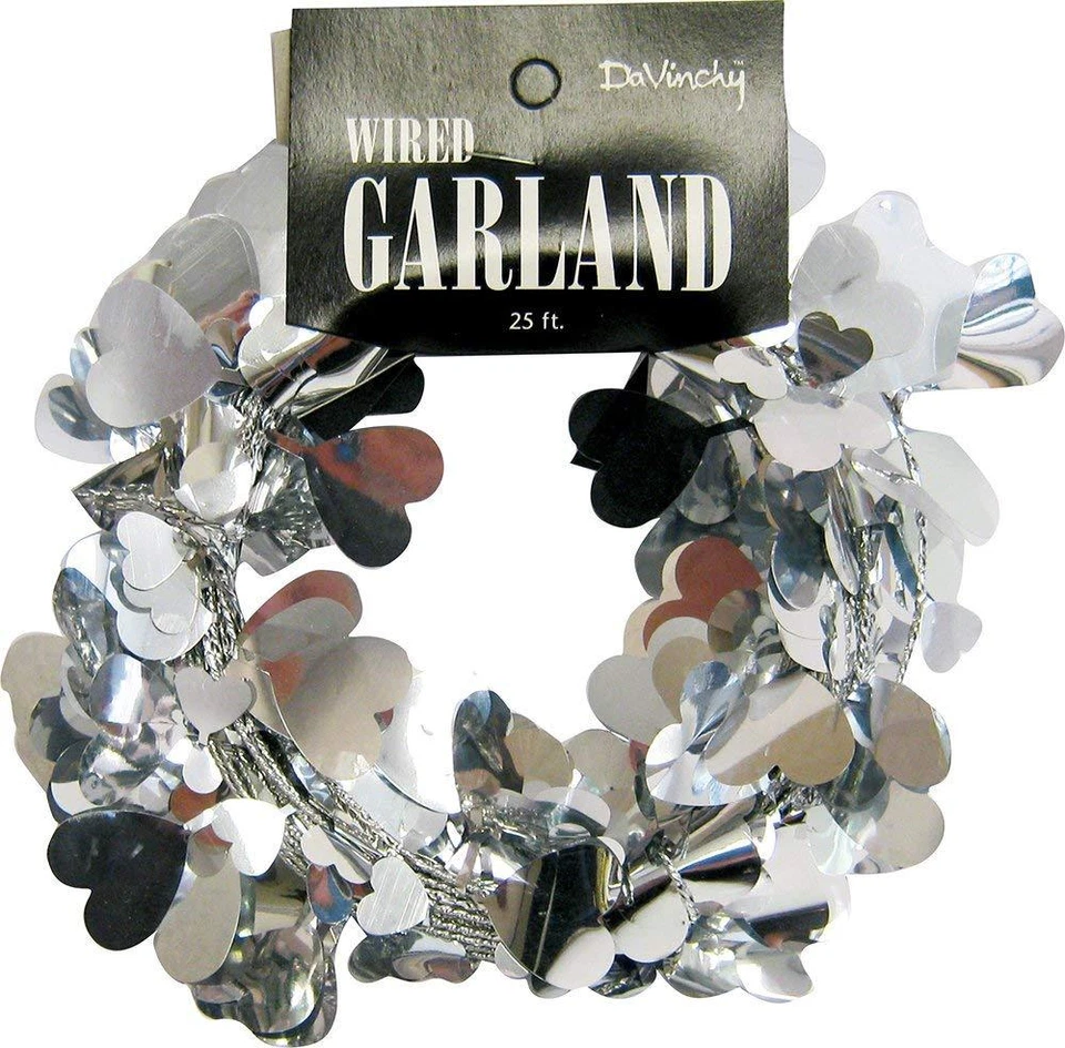 Guirnalda de alambre Silver Hearts 25' Foto 1 de 1