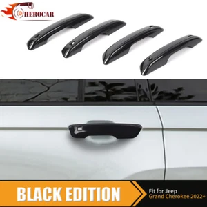 4PCS Gloss Black Exterior Door Handle Cover Housing for Jeep Grand Cherokee 22+ - Foto 1 di 8