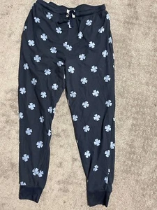 Lucky Brand Sleepwear Pants Womens Large Blue Pajama Drawstring Clover Print - Picture 1 of 6