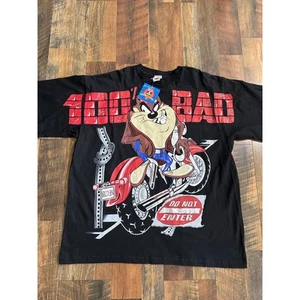 NUEVO CON ETIQUETAS DE COLECCIÓN Camiseta Looney Tunes Taz 100% Mala AOP Hecha en EE. UU. Años 90 Talla XL Sin Stock - Imagen 1 de 3