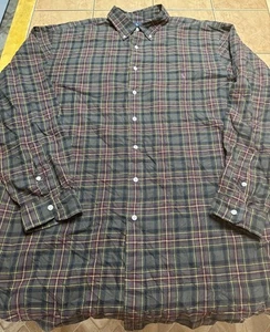 Ralph Lauren Cotton Brown Plaid Button Front Shirt Sz XLT Big & Tall Pony Logo - Picture 1 of 6