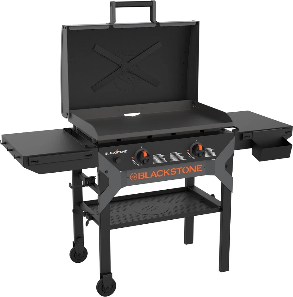 Blackstone 2311 Iron Forged 28” Omnivore Griddle w/ X-Braced Hood Black