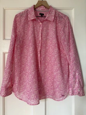 Женская рубашка с воротником на пуговицах Talbots Цвет розовый Пейсли Размер XL Отпуск Пляж Роскошь - Изображение 1 из 4